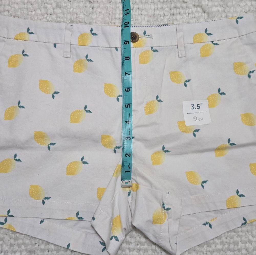 Old Navy Everyday Short Lemon Print Chino Shorts Cotton White Yellow Size 8 NWT - Picture 11 of 13